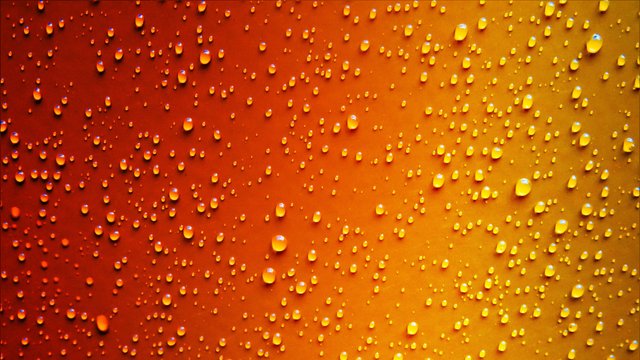 Regentropfen auf orangenem Untergrund