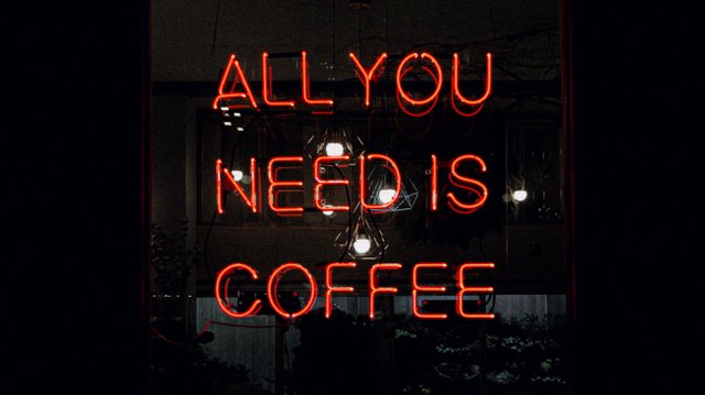 All you need is Coffee Schriftzug