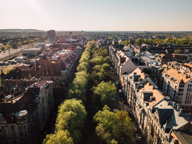 Stadt Fürth Vogelperspektive Wohnungen