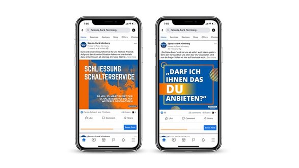 handyscreens mit facebookseite der sparda bank