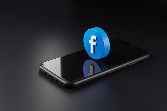 facebook logo icon aus smartphone aufsteigend