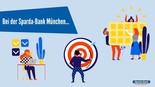 Animierte Grafik für Sparda Bank München